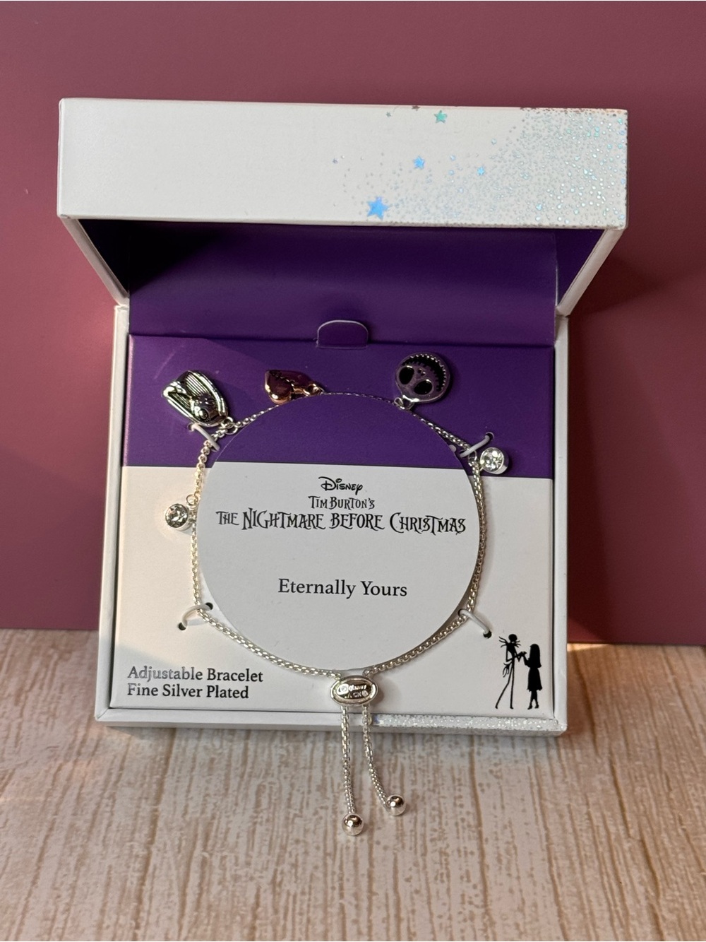 The Nightmare Before Christmas Eternally Yours Fine Silver Plated Charm Bracelet